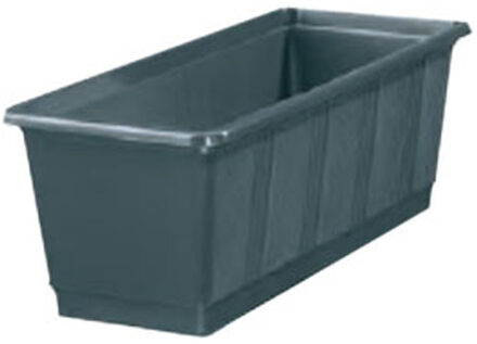 Geli Plantenbak kunststof - antraciet - rechthoekig - 40 x 18 x 15 cm - balkonbak