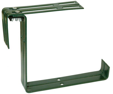 Geli Set van 2 verstelbare metalen balkonbeugels voor een railing t/m 14 cm in de kleur donker groen - Plantenbakbeugels