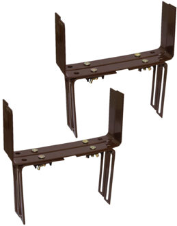 Geli Set van 4 verstelbare metalen balkon/muurbeugels 12 t/m 23,5 cm in de kleur bruin
