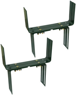 Geli Set van 6 verstelbare metalen balkon/muurbeugels 12 t/m 23,5 cm in de kleur donker groen
