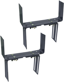 Geli Verstelbare muurbeugels - 3x - metaal - balkon haken - 12 t/m 23,5 cm - antraciet