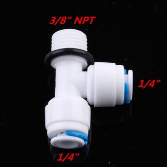 Gelijke Type T 1/4 "slang Verbinding 3/8" NPT Man Quick Connector RO Water Quick Fittings Omgekeerde Osmose Aquarium System