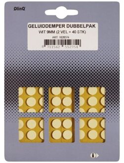 Geluiddempende meubel viltjes - 40x - zelfklevend - rond - wit - dia 9 mm - lades/deuren/ramen - Geluidsdempers / stootd