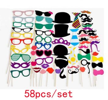 Gelukkig Bruiloft Diy Decoratie Photo Booth Props Grappige Masker Bril Snor Lip Op Een Stok Birthday Party Wedding Supplies