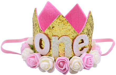 Gelukkig Eerste Verjaardagsfeestje Hoeden Decor Cap Een Verjaardag Hoed Prinses Kroon 1st 2nd 3rd Jaar Oude Nummer Baby Kids haar Accessoire B01