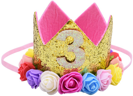 Gelukkig Eerste Verjaardagsfeestje Hoeden Decor Cap Een Verjaardag Hoed Prinses Kroon 1st 2nd 3rd Jaar Oude Nummer Baby Kids haar Accessoire B07