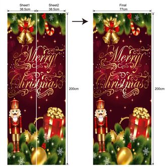 Gelukkig Nieuwjaar Kerst Gedrukt Sticker 3D Home Decor Deur Sticker Deur Decals Kamer Decors Zelfklevende 38.5x200cm
