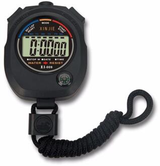 Gelukkig Nieuwjaar Waterdichte Digitale Lcd Stopwatch Chronograaf Timer Teller Sport Alarm Sport En Kiction zwart