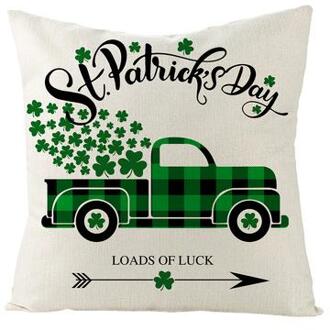 Gelukkig St Patricks Dag Pluche Zacht Kussen Cover Case Klaver Kussen Gevallen Home Decor Lucky Weide Kussen Speelgoed F