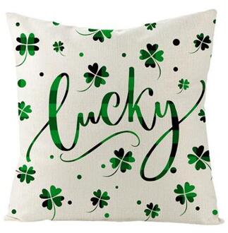 Gelukkig St Patricks Dag Pluche Zacht Kussen Cover Case Klaver Kussen Gevallen Home Decor Lucky Weide Kussen Speelgoed