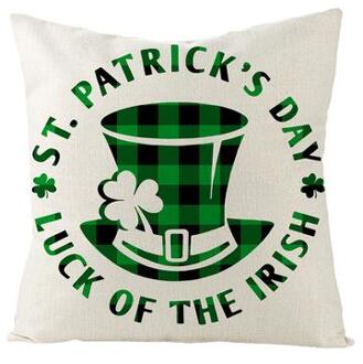 Gelukkig St Patricks Dag Pluche Zacht Kussen Cover Case Klaver Kussen Gevallen Home Decor Lucky Weide Kussen Speelgoed