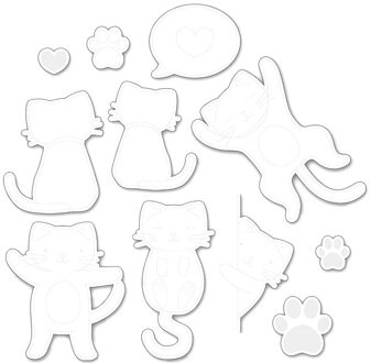 Gelukkige Moederdag Dier Kat Patroon Clear Postzegels En Metalen Stansmessen Set Voor Diy Maken Groet kaart Scrapbooking Dies