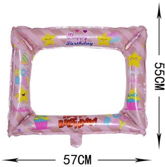 Gelukkige Verjaardag Aluminium Fotolijst Ballon voor creatieve Verjaardag Familie Party Photobooth props jongen meisje verjaardag Decoratie kid Fluorescentie Geel