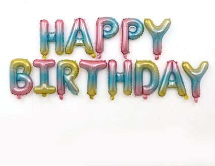 Gelukkige Verjaardag Gradiënt Kleur 16inch Brief Ballonnen 18 inch Hart Ster Ronde Folie Ballon Verjaardag Bruiloft Decor Speelgoed bal Happy Birthday