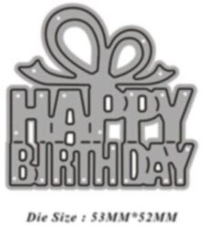 Gelukkige Verjaardag Tag Metalen Stansmessen Voor Diy Scrapbooking Gestanst Bezuinigingen Voor Papier Cardc Maken Craft