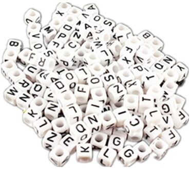 Gemengde Brief Acryl Kralen Ronde Platte Alfabet Digital Cube Losse Spacer Kralen Voor Sieraden Maken Handgemaakte Diy Armband Ketting B plein