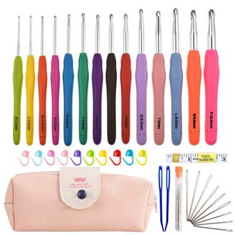 Gemengde Haak Haken Naalden Gereedschappen Garen Breien Naalden Naaien Gereedschap Kit Met Zak 2-8Mm Met Comfort Soft rubber Grip Bevindingen 4