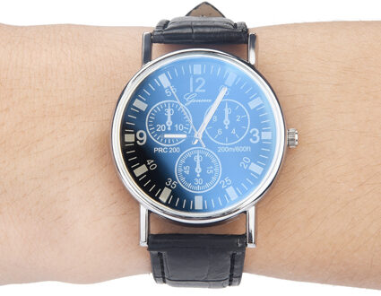GEMIXI En Blu Ray Glas Horloge Neutrale Quartz Simuleert De Pols Mens Watch kan