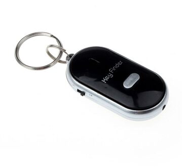 Gemixi Led Light Zaklamp Remote Sound Control Lost Key Finder Locator Sleutelhanger Creatieve Kleur Sleutelhanger 4.20 zwart