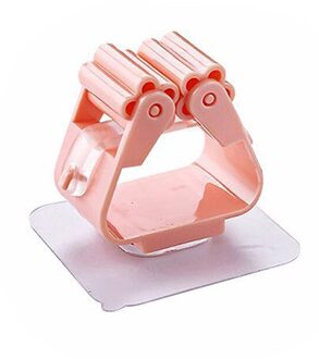 Gemonteerd Muur Mop Organizer Houder Naadloze Borstel Bezem Hanger Bezem Hanger Mop En Bezem Houder Tuin Opbergrek Keuken Clip roze