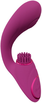 Gen - Drie Motoren G-Spot Vibrator met Pulse Wave en Vibrerende Haren - Roze