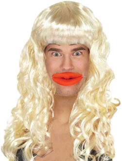 Gen-z verkleed set duckface bimbo - blonde pruik en botox lippen - verkleedaccessoires