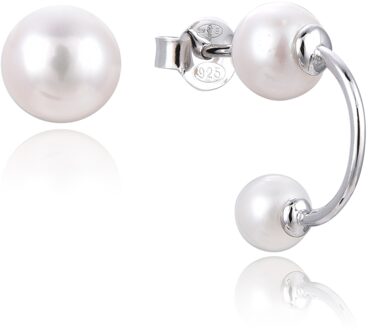 Gena.paris 'Asymmetrisch' Dames 925 Sterling Zilveren Stud Oorbellen - Zilver GBO1533-W
