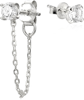 Gena.paris 'Stone' Dames 925 Sterling Zilveren Stud Oorbellen - Zilver GBO1531-W