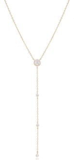 Gena.paris 'The One' Dames 925 Sterling Zilveren Ketting - Goud GC1597-Y