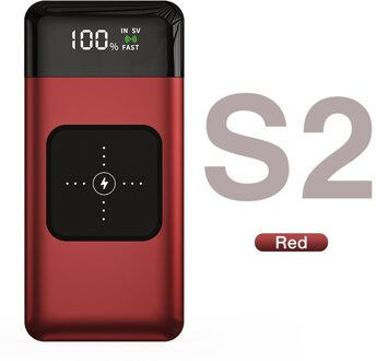 Genai Draadloze Oplader Power Bank 20000Mah Snel Opladen Draagbare Oplader Powerbank Voor Smartphone Externe Batterij Oplaadbare S2 rood / 10000mAh