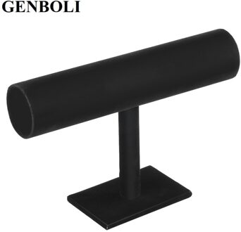 GENBOLI Zwart Fluwelen Sieraden Display Organizer Standhouder Verpakking Armband Ketting Horloge Houder T Bar Rack