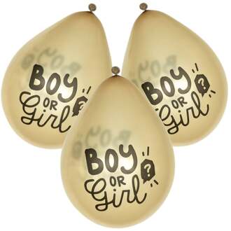 Gender Reveal Ballonnen Boy or Girl Goud (6st) Goud - Brons