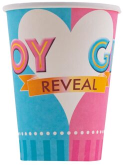 Gender Reveal Bekers 25cl - 8 stuks Roze, Blauw