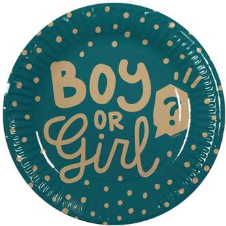 Gender Reveal Bordjes Boy or Girl (10st) Blauw, Goud - Brons