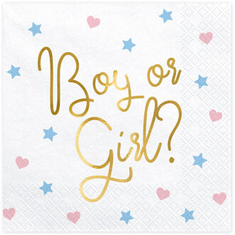 Gender Reveal Servetten Boy Or Girl 33cm 20st