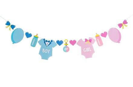 Gender Reveal Thema Slinger Boy Or Girl (2m) Multikleur - Print