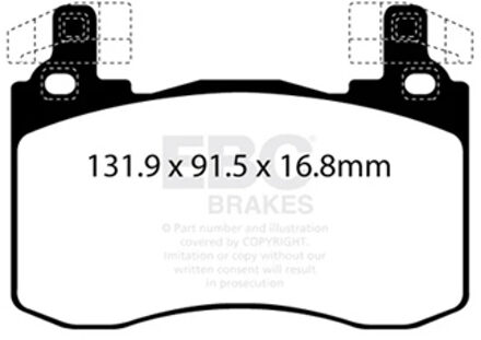 Genesis EBC Yellowstuff Remblokkenset, schijfrem DP42356R
