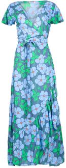 Genesis Maxi-jurk met bloemenprint Aiko  blauw - S,