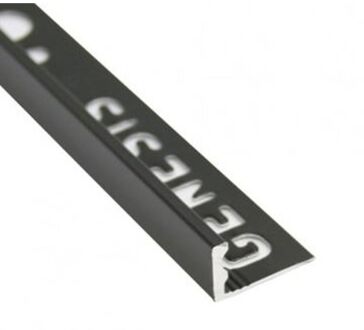 Genesis Plat Profiel - Aluminium Zwart - 12x1mm 2,7m