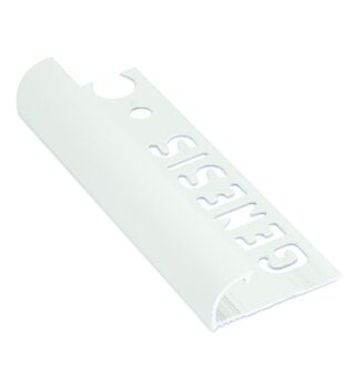 Genesis Tegelstrip aluminium half  rond mat zilver 8 mm -  Mat zilver Prijs per 1 stuk.