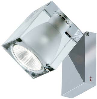 Geniale wandspot CUBETTO GU10 doorzichtig transparant, chroom glanzend