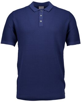Genti Buttons structure ss polos Blauw - M