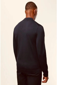 Genti Cool dry longsleeve polo Zwart