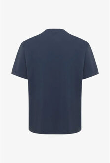 Genti Relaxed fit cotton tee dark Blauw - M