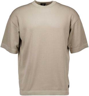 Genti Relaxed round stitch ss t-shirts Beige - XL