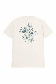 Genti Tee back print flower off Wit - L