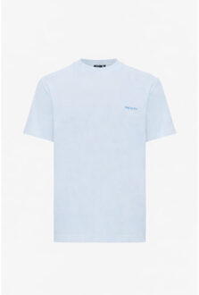 Genti Tee back print pepper light grey - maat L Blauw