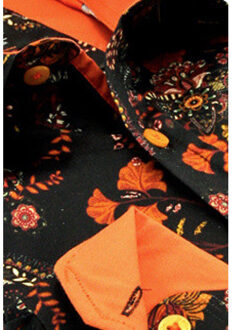 Gentile Bellini Bloemenprint slim fit Zwart