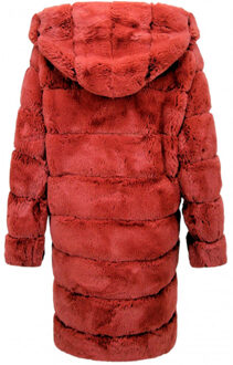Gentile Bellini Faux fur jas met capuchon bordeaux Veelkleurig - S