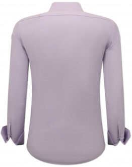 Gentile Bellini Getailleerde banco oxford shirt paars Veelkleurig - XXL